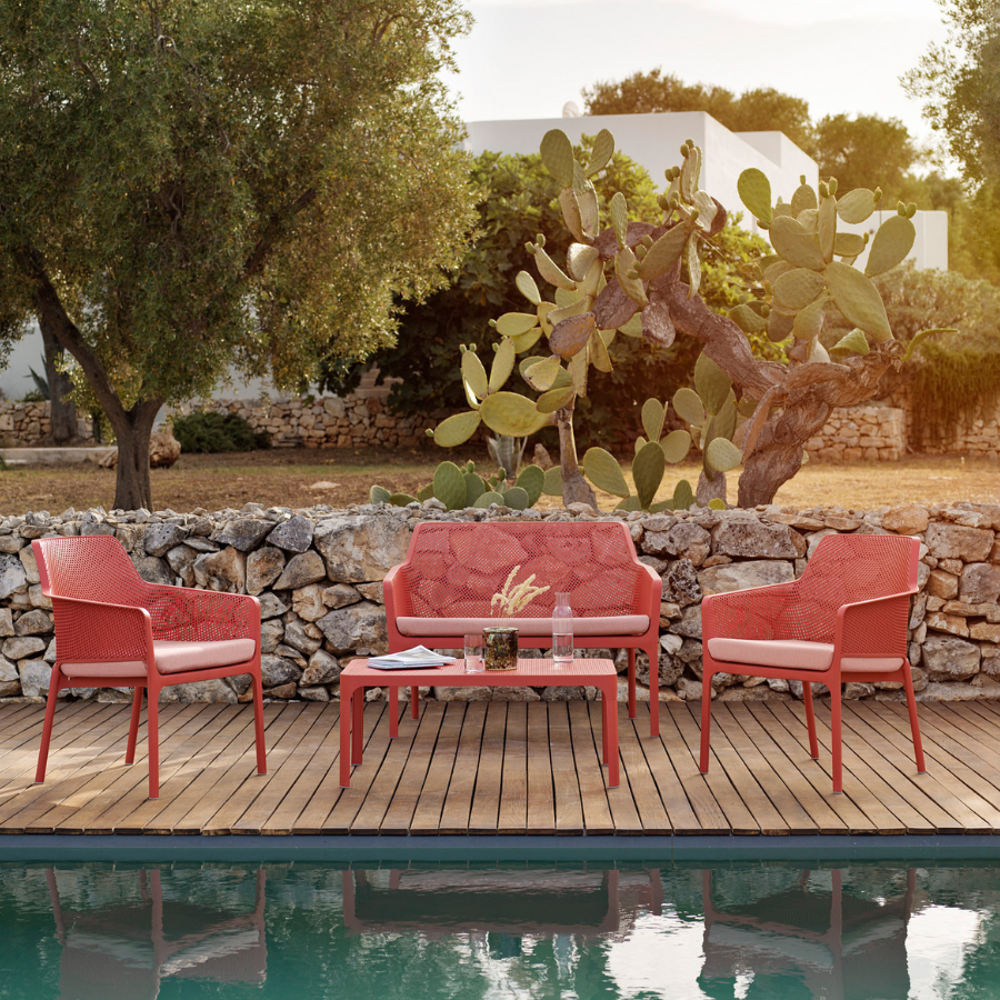 NARDI NET BENCH Fehér modern Kültéri pad